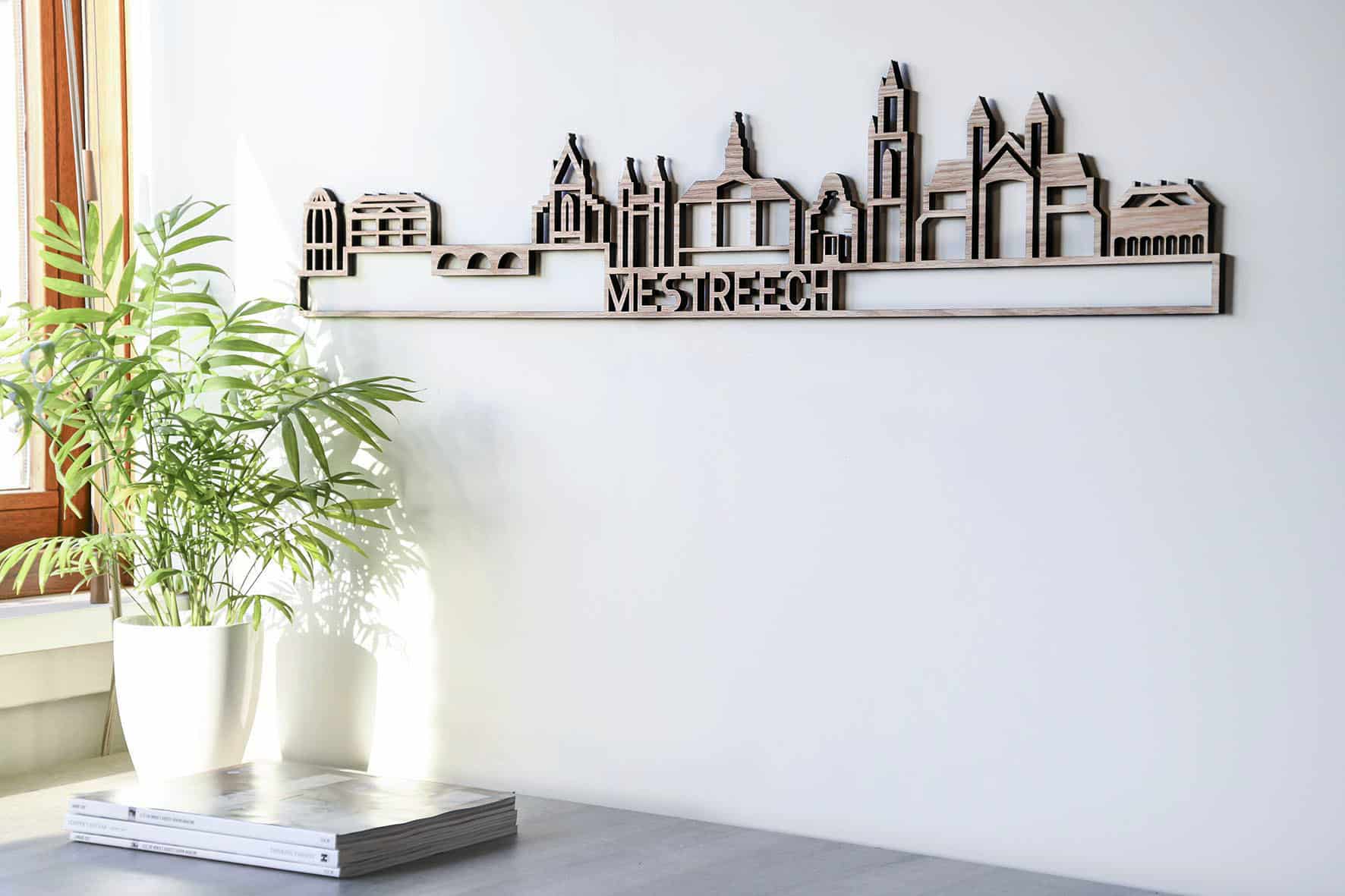 Skyline Mestreech houten wanddecoratie City Shapes