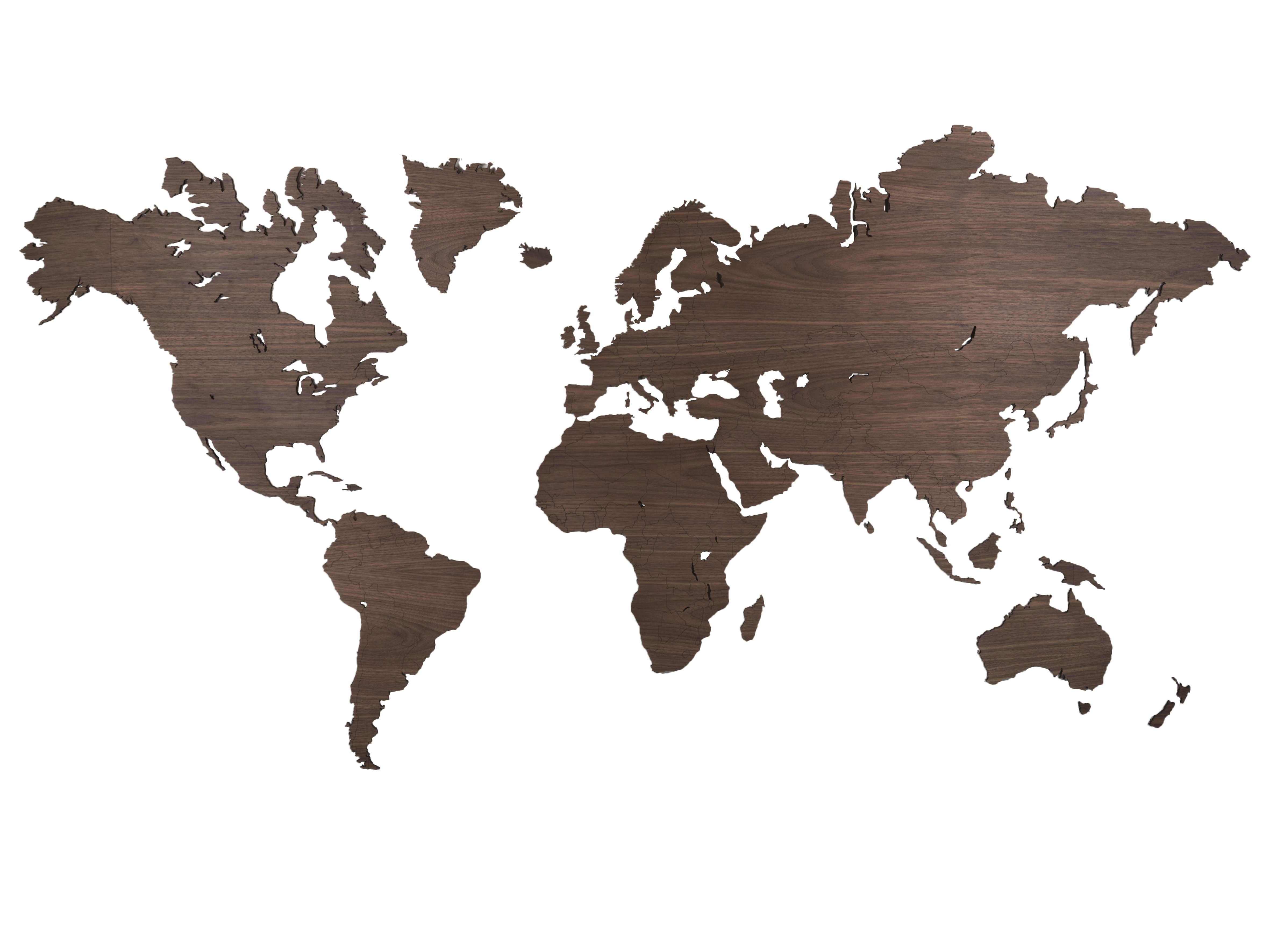 Tentakel Ministerie Aas Noten houten wereldkaart voor aan de Muur | City Shapes