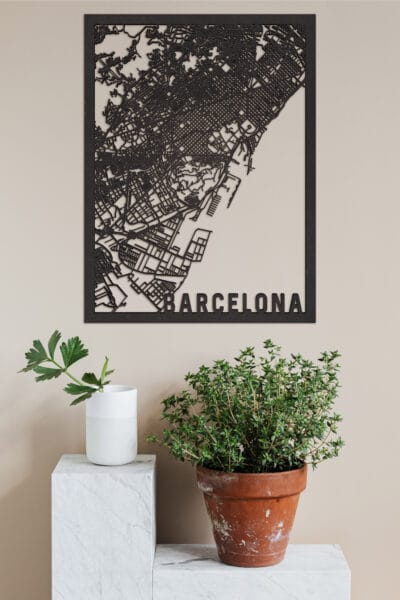 Houten Stadskaart Barcelona
