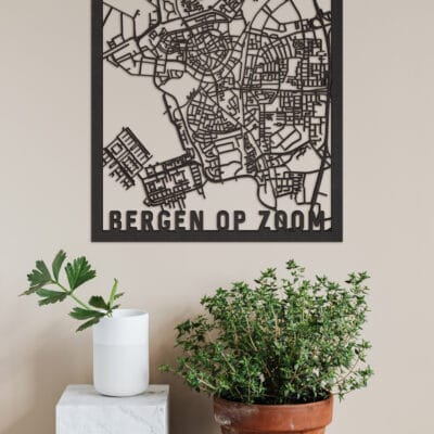 Houten Stadskaart Bergen op Zoom