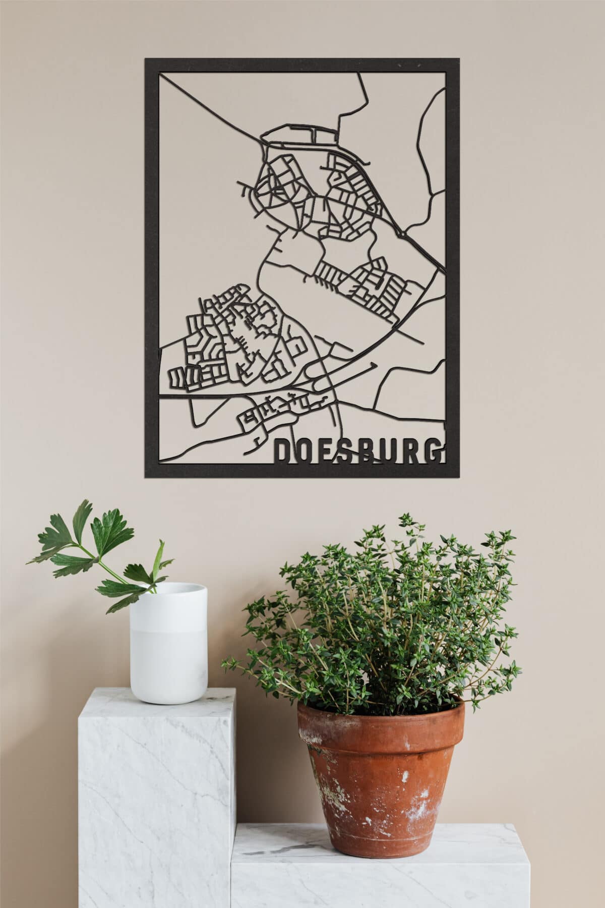 Houten stadskaart Doesburg