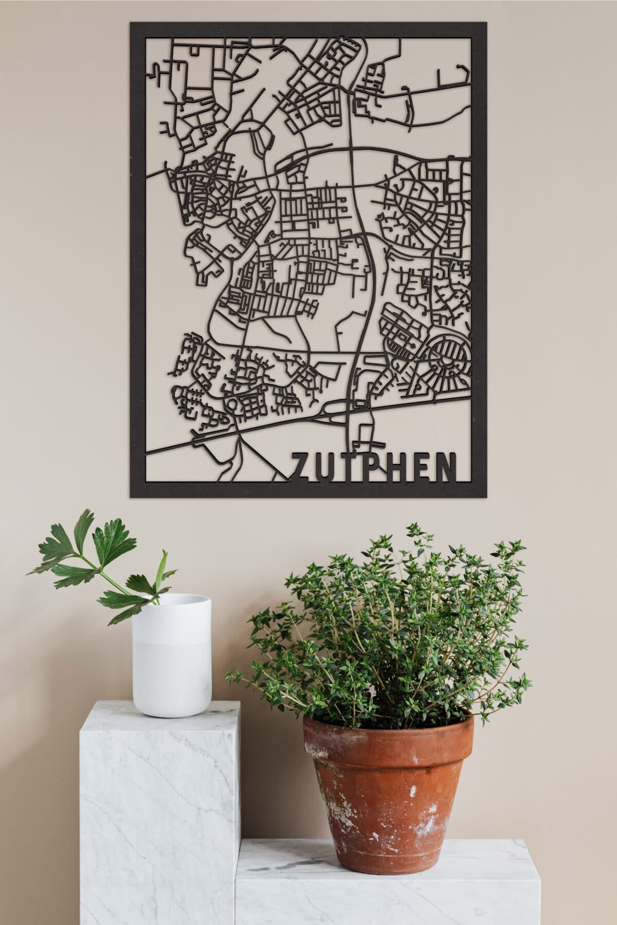 Houten stadskaart Zutphen