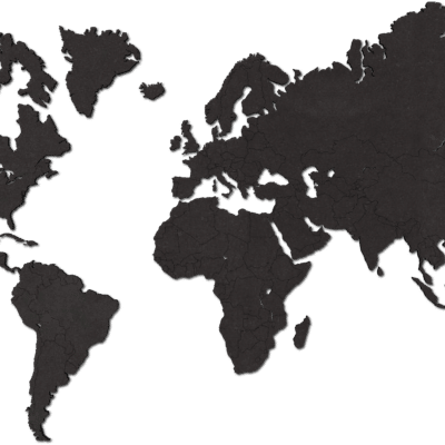 houten wereldkaart zwart mdf